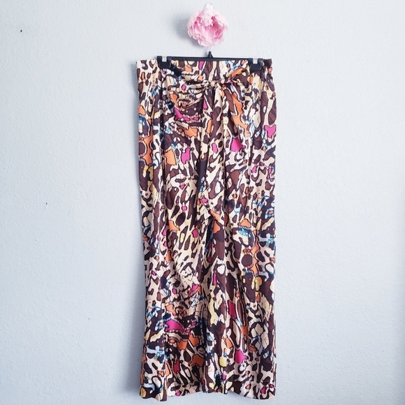 Chicos Colorful Abstract Leopard Print Sarong Maxi Skirt - Picture 2 of 7